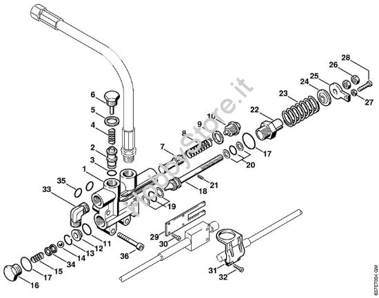 Unità  regolatrice di sicurezza    X 22 947 954 (36.95) Idropulitrice elettrica (RE) RE 840 W della marca STIHL